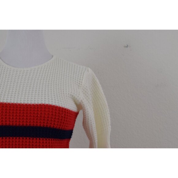 Vintage 80s Acrylic Striped Knit Blouse‎ - Picture 6 of 10